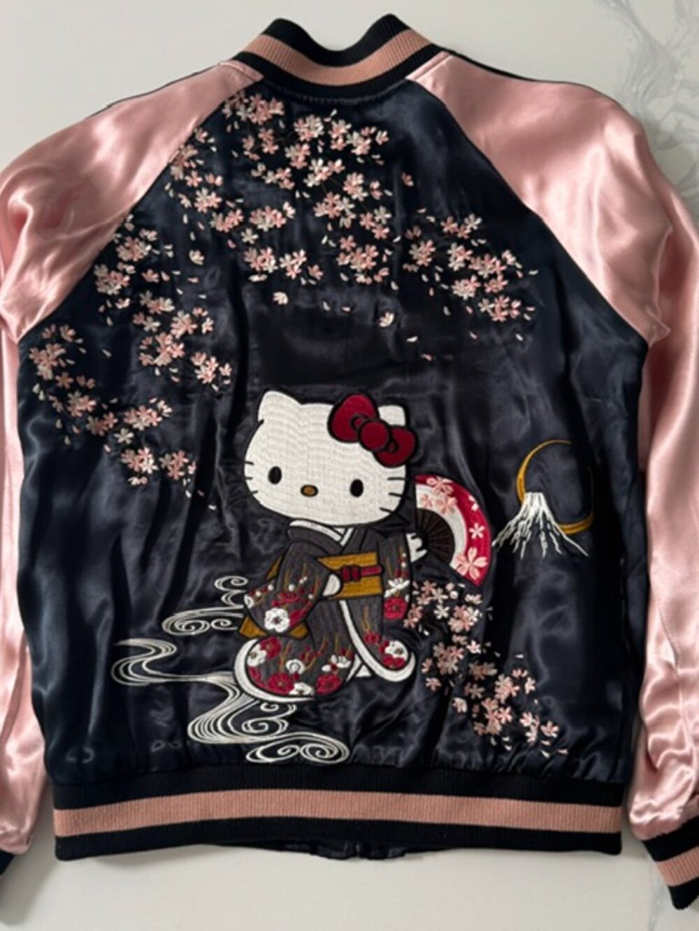 Sanrio Hello Kitty Sakura Reversible Sukajan Bomber Jacket in a Size Small - Picture 2 of 8
